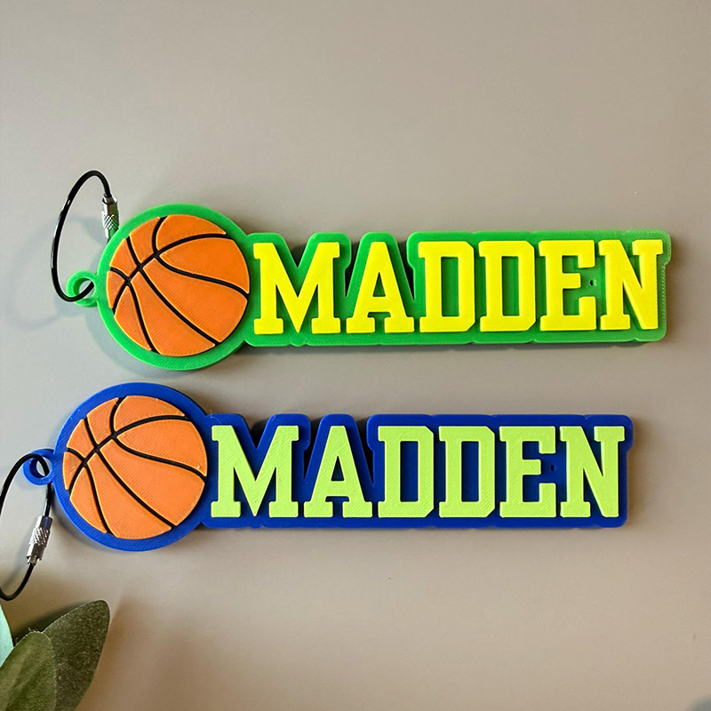  Personalized Basketball Name Keychain Backpack Tags Bag Tag Custom 3D Printed Team Gift End Of Season Gift Great Youth Basketball Gift