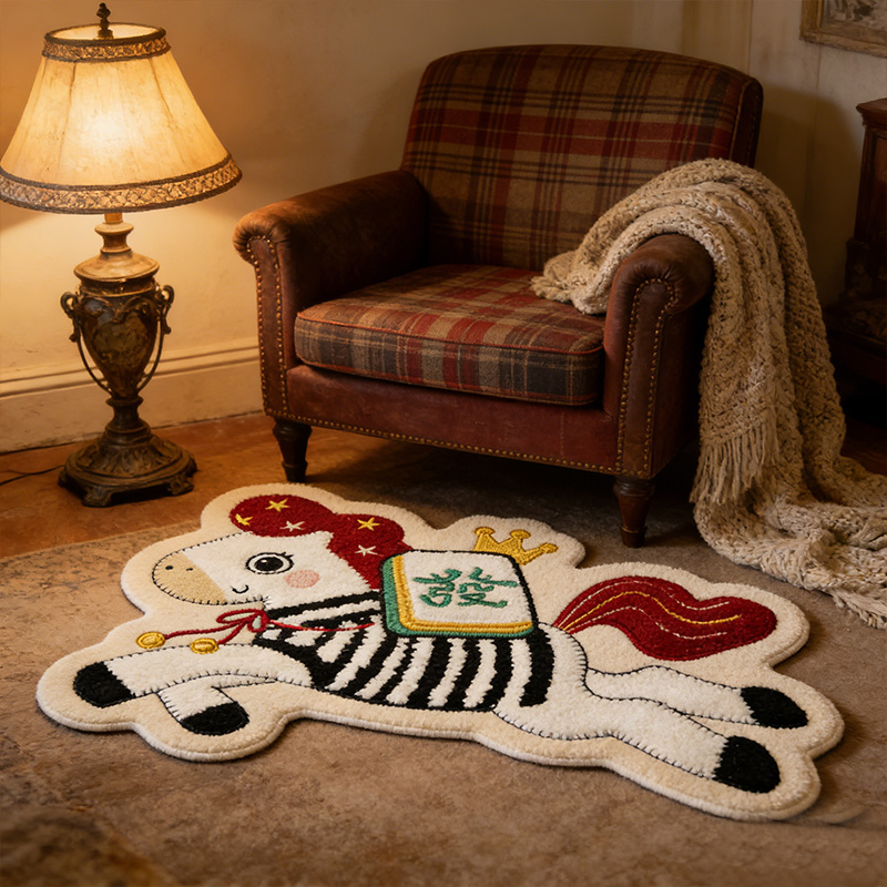 Personalized Mahjong Horse Novelty Rug Add Fun & Luck to Your Bedroom