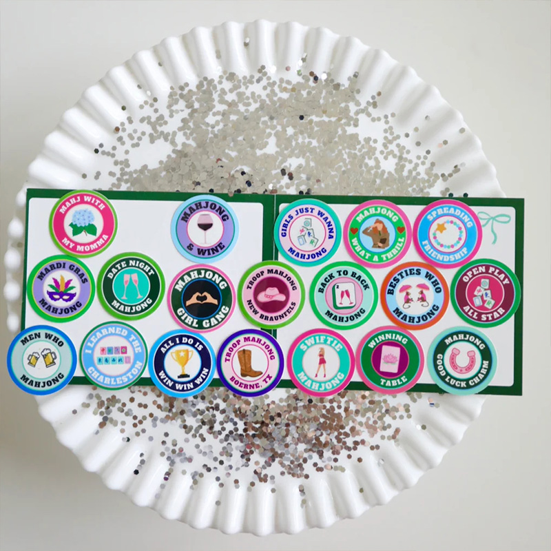 Personalized Mahjong Merit Stickers (18 options - Sold Individually) for Mahiong Lover