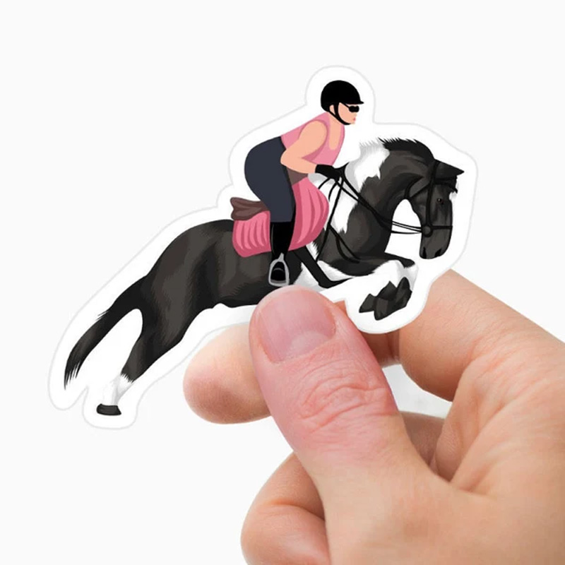 Personalized Horse Stickers Equestrian Horseback Riding Stickers Photo Drawing for Equestrian Lovers