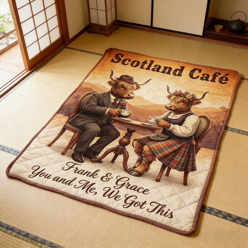 Personalized You and Me We Got This Highland Cow Blanket Scotland Highland Couple Throw Blanket 