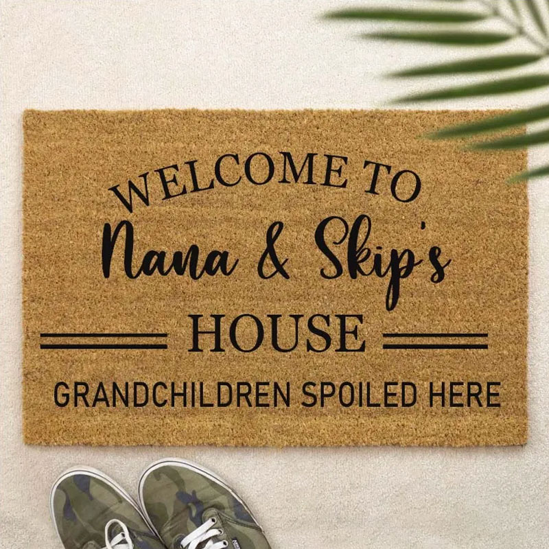Personalized Welcome Doormat for Nana Papas House Custom Rug Gift for Spoiled Grandkids Grandma Grandpa Home Decor Housewarming Gift