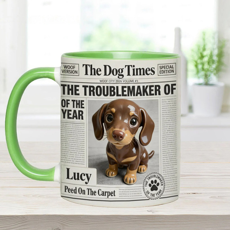 Personalized Dog "The Troublemaker Of The Year" Mug For Pet Lover Gift