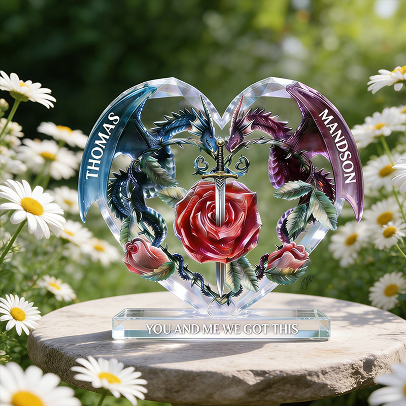 Personalized Retro Dragon Couple Plaque Couple Gift Home Decoration Anniversary Gift for Couple