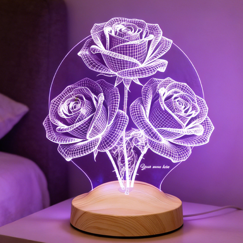 Personalized Birth Month Flower Horse LED Night Light Horse Gifts for Riding Lovers and Equestrian Lovers 