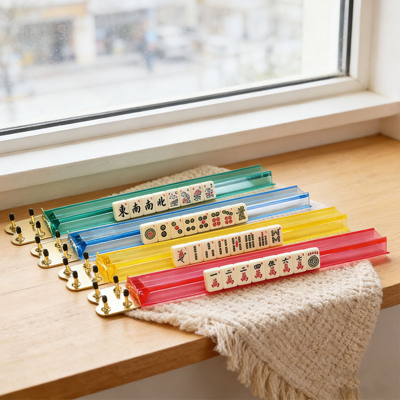 Mahjong Racks and Bag Set Transparent Color Injected Acrylic Matte Finish