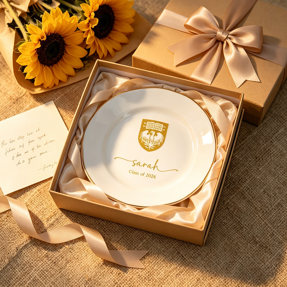 Custom College Logo Trinket Dish Graduation Jewelry Dish University Pride Trinket Tray College Dorm Decor End of Year Gifts Alumni Gifts