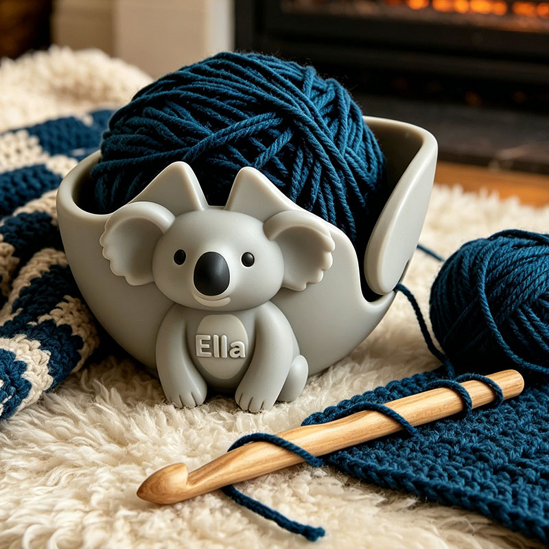 3D Printing Fox Cat Highland Cattle Fowl Frog Koala Dog Yarn Bowl Knitting Bowl Crochet Bowl