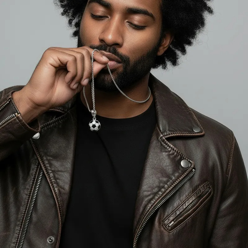 Personalized Soccer Ball Pendant Necklace with Custom Name and Number for Sports Lovers