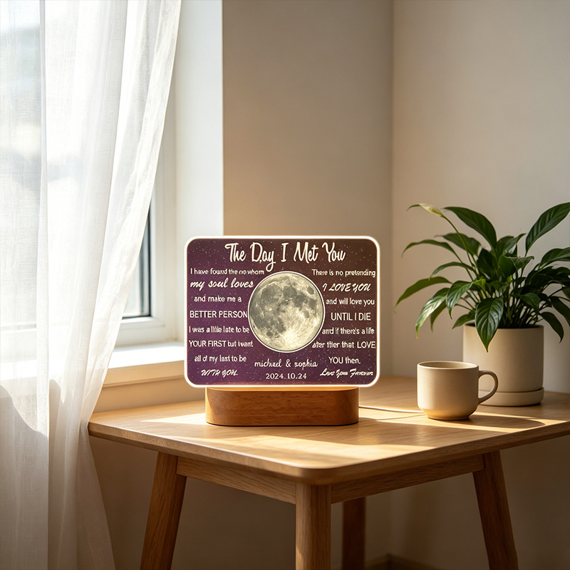 Personalized Our Moon Design Night Light Couple Night Light Gift Moon Night Light Anniversary Gift for Couplr