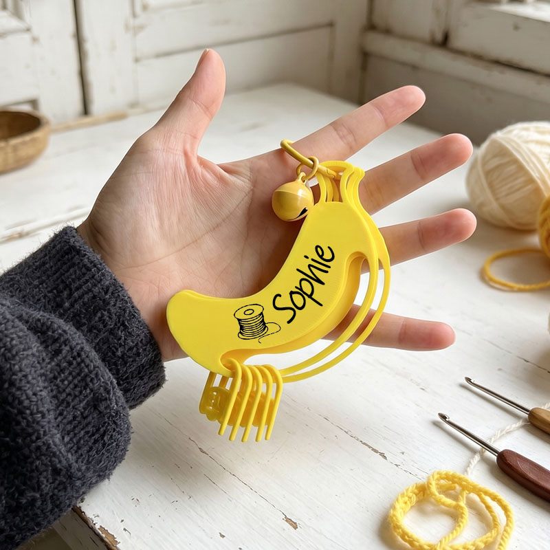 Number Stitch Marker Holder and Bag Clip Cast-On Counting Number Stitch Markers for Knitters and Crocheters Banana Stitch Markers 3d Printed Locking Design Knitting and Crochet