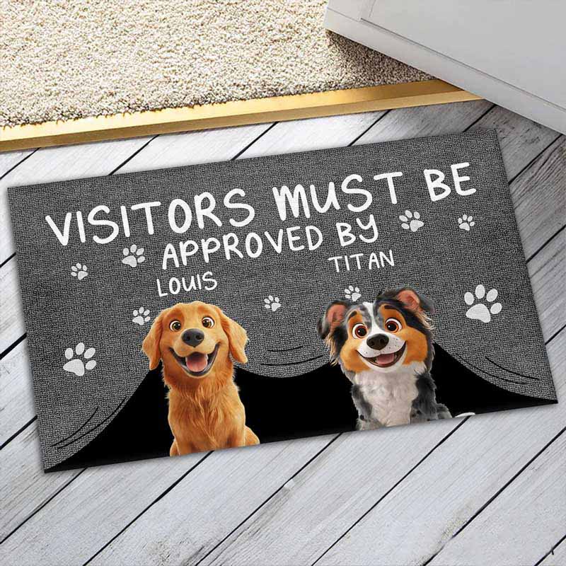 Personalized Dog Lover Approved By Dog Cartoon Doormat