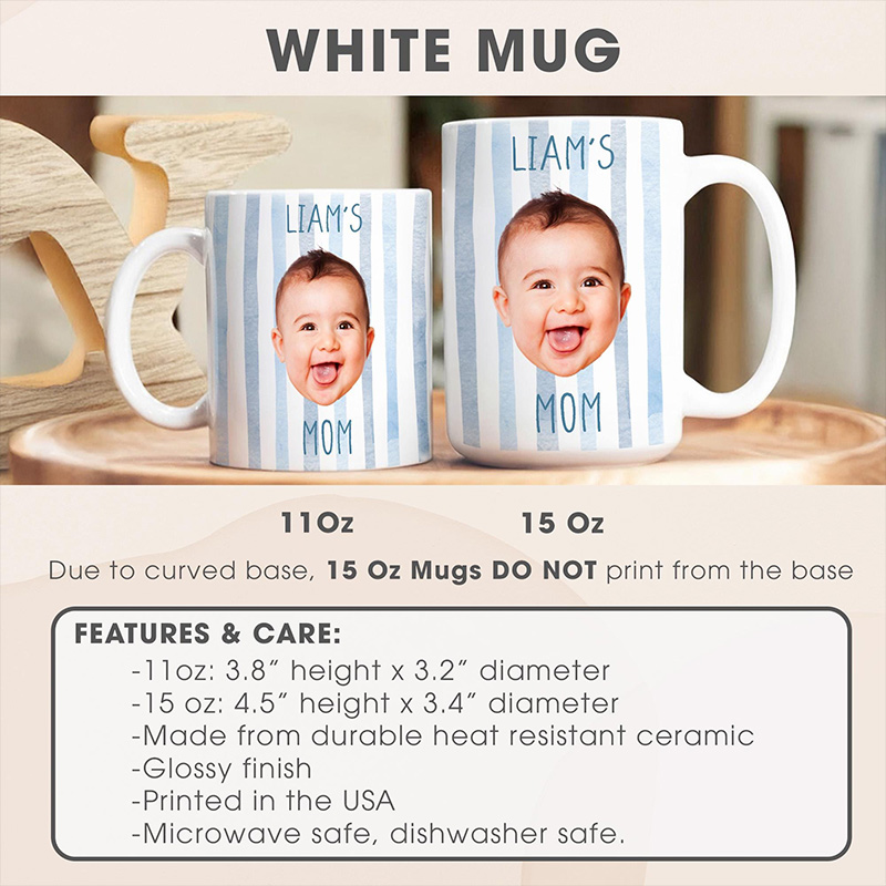 Personalized Dad Mug Father's Day Mug Gift for Dad Custom Baby Face Mug New Parents Gifts Grandparent Present