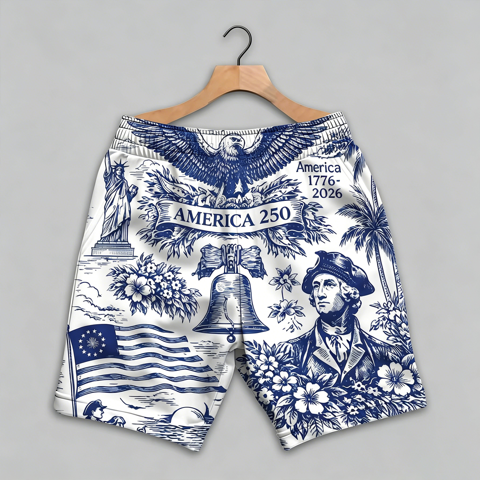 America 250 Hawaiian Shirt Shorts Set 1776–2026 Vintage Patriotic Shirt 250 Years of America Celebration