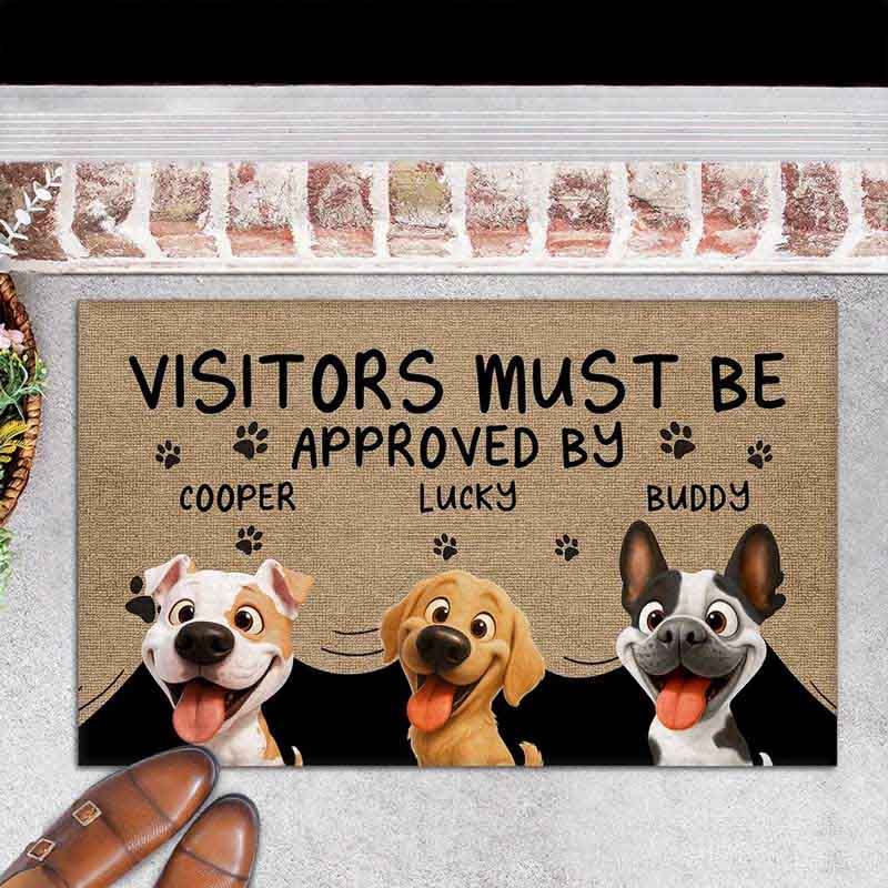 Personalized Dog Lover Approved By Dog Cartoon Version Doormat