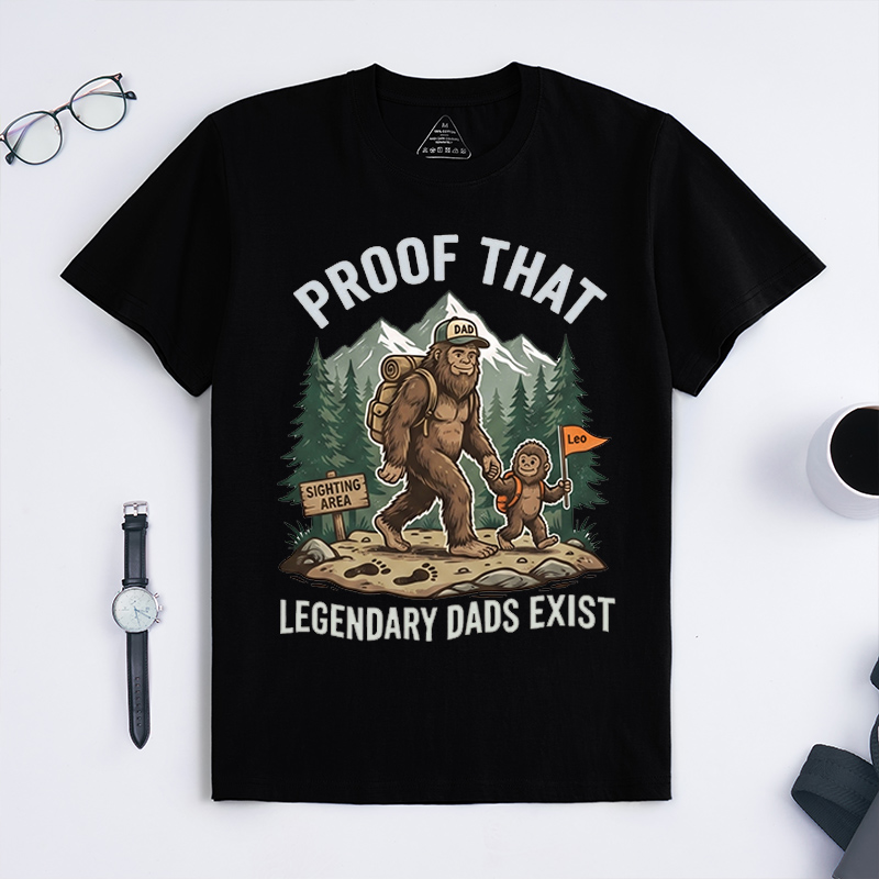 Personalized Proof that Legendary Dads Exist Shirt Father‘s Day Gift Shirt Customized with Kids Cool Dad Gift
