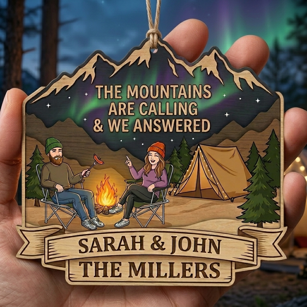 Personalized Camping Partners Couple Camping Sign with Names Acrylic Camping Sign Over Print Camping Couple Gift Idea