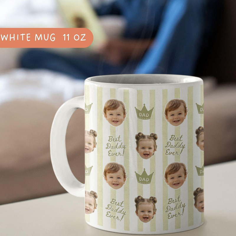 Personalized Photo Mug for Grandpa Papa Baby Face Coffee Cup Custom Baby Mug Gift for Daddy Grandpa Fathers Day Gift Pops Dada gift