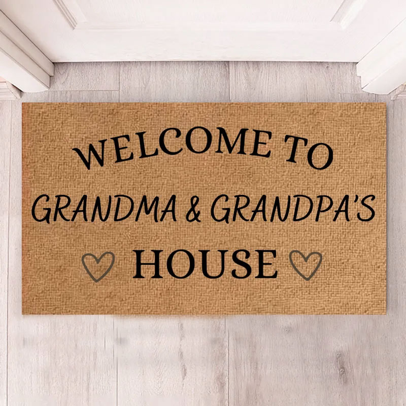 Personalized Welcome to Our House Doormat Housewarming Gift Durable Welcome Mat for New Home Indoor Outdoor Door Mat Family Home Decor Rug