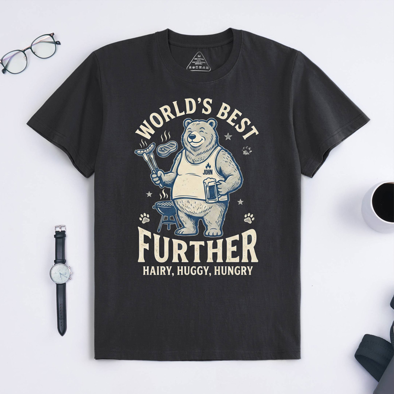 Personalized Word's Best Further Shirt Custom Dad T Shirt with Name Father's Day Birthday Gift for Him