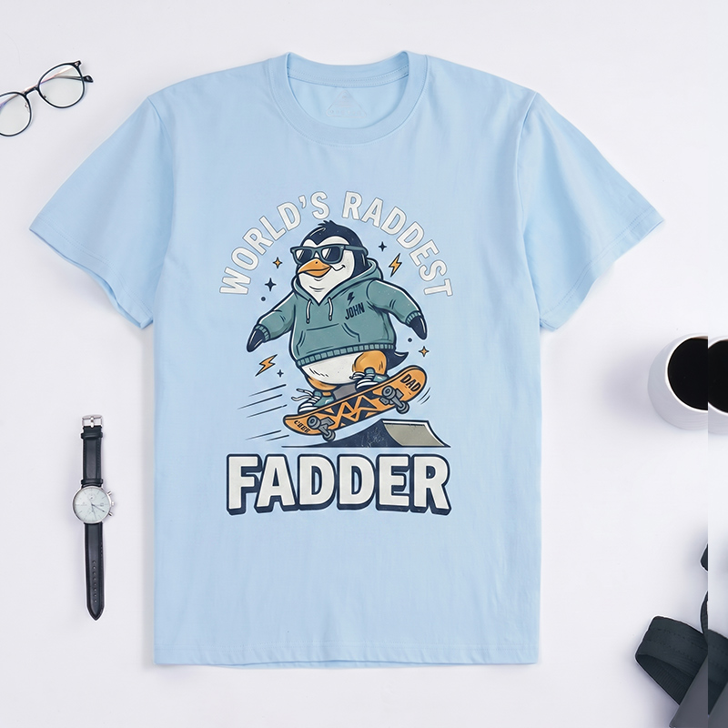 Personalized World’s Raddest Fadder Shirt Dad T-Shirt with Name Custom Birthday Father's Day Gift for Him
