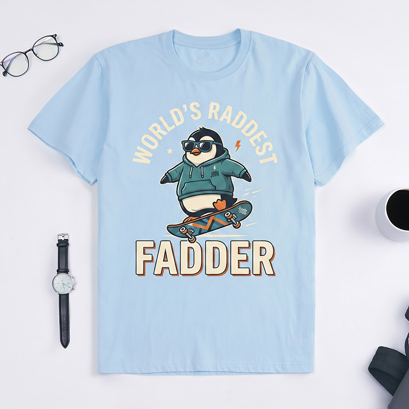 Personalized World’s Raddest Fadder Shirt Dad T-Shirt with Name Custom Birthday Father's Day Gift for Him