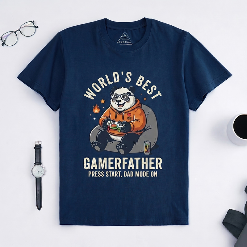 Personalized World’s Best Gamerfather Shirt Dad T-Shirt with Name Custom Birthday Father's Day Gift for Him