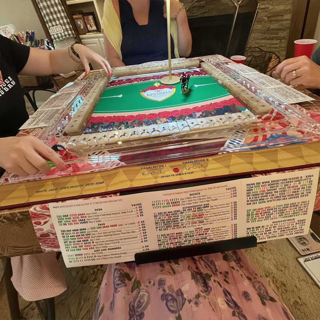 3D Print Mahjong Card Holder for Table Under Mat Slide  In Rack Angled Viewing Foldable Design