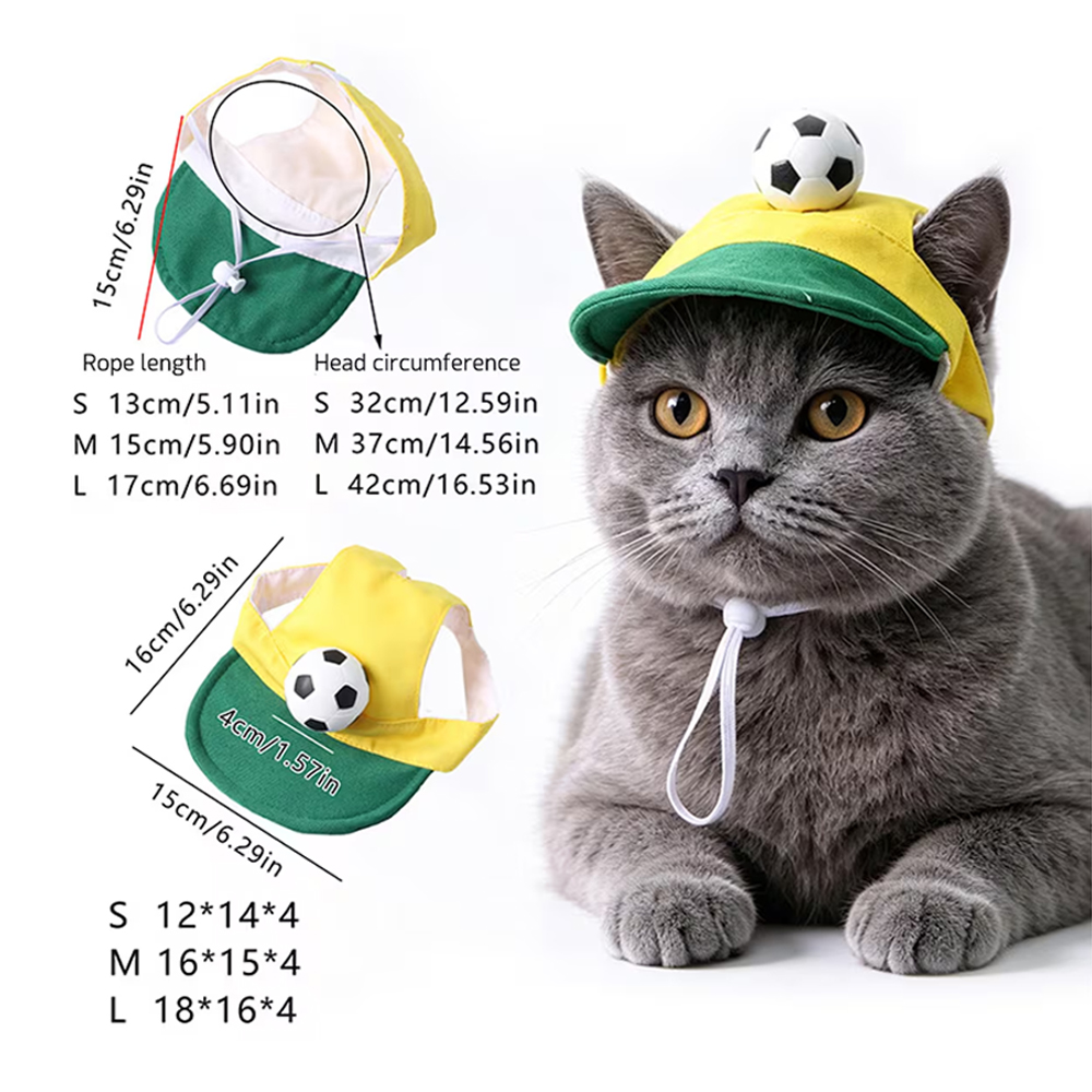 Personalized Football Pet Hat Embroidered Dog Football Hat Cap with Ear Holes Gift for Pet