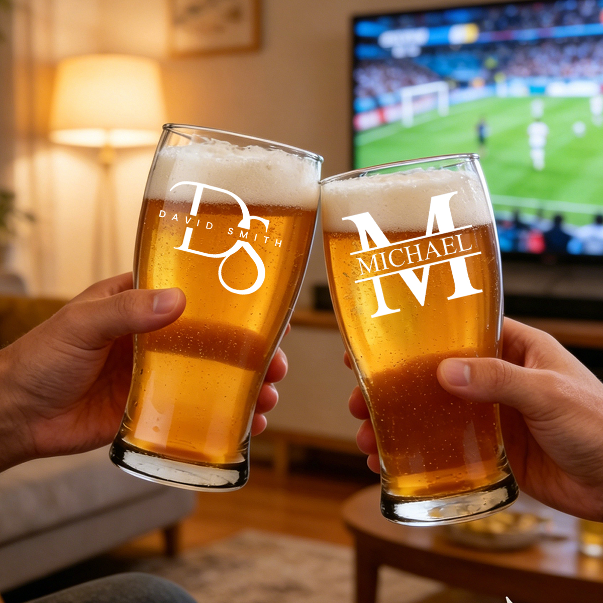 Personalized Beer Glass 19oz and 24oz Custom Name Gift for Him