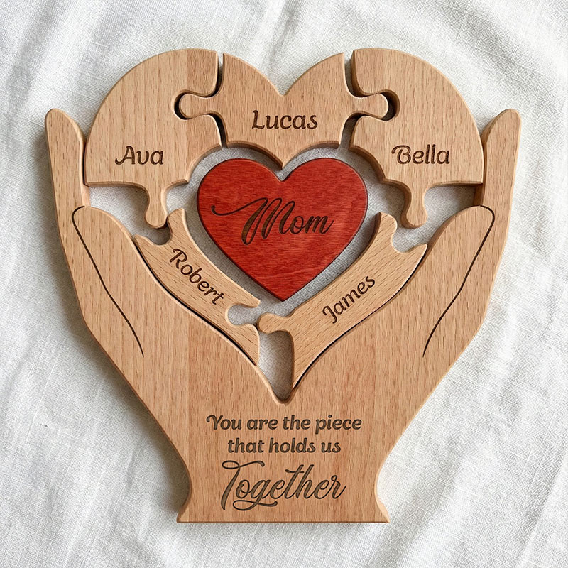 Personalized Mom Mum Mother You Are The Piece That Hold Us Together Wooden Family Puzzle Gift for Mom Family Gift