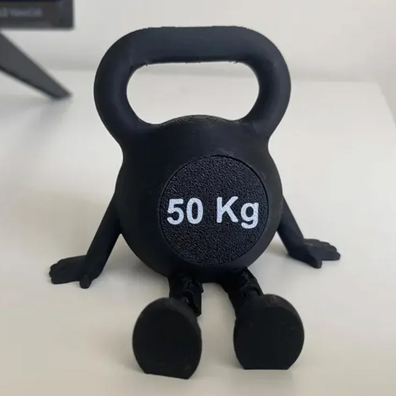 Personalized 3D Printed Kettlebell Desk Decor with Articulated Legs Fitness Gym Miniature Figurine Gift for Friends Gym Rat Gym Lovers