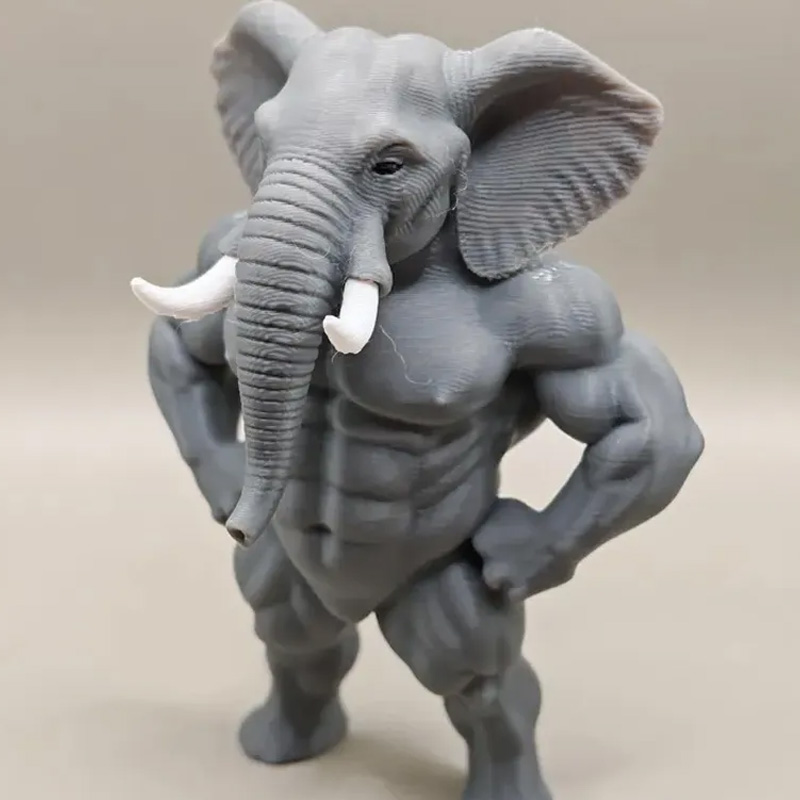 Personalized 3D Printed Hench Elephant Muscular Gym Gift Desk Mascot Weightlifter Strength Trainer Desk Decor Gift for Friends Gym Rat Gym Lovers