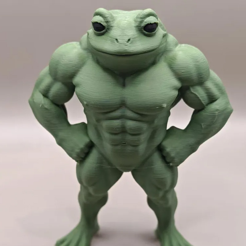 Personalized 3D Printed Hench Frog Muscular Gym Gift Desk Mascot Weightlifter Strength Trainer Desk Decor Gift for Friends Gym Rat Gym Lovers