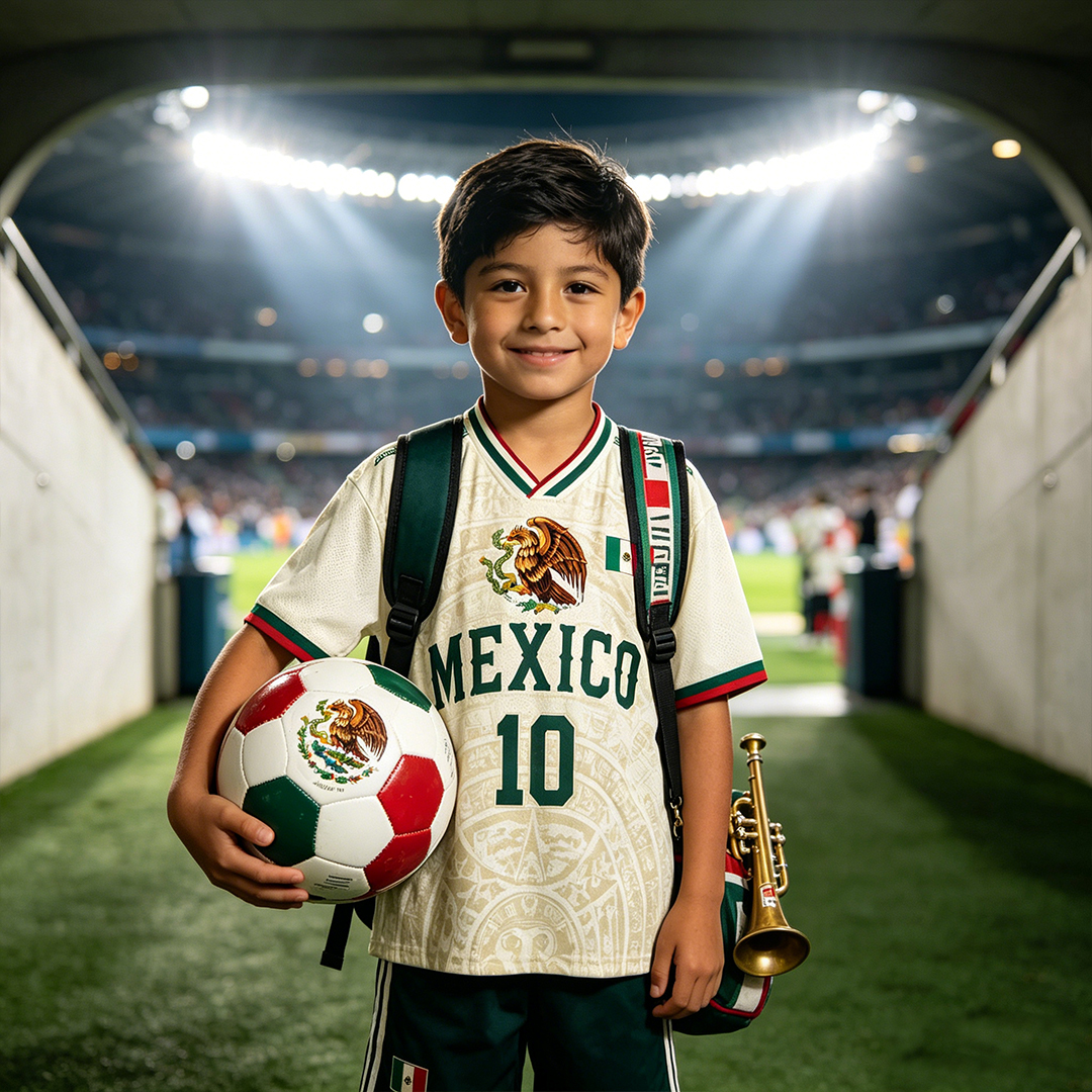 Personalized MX 26 Soccer Kid Mesh Jersey  Heritage Cream Mexico Pride Jersey for Fans