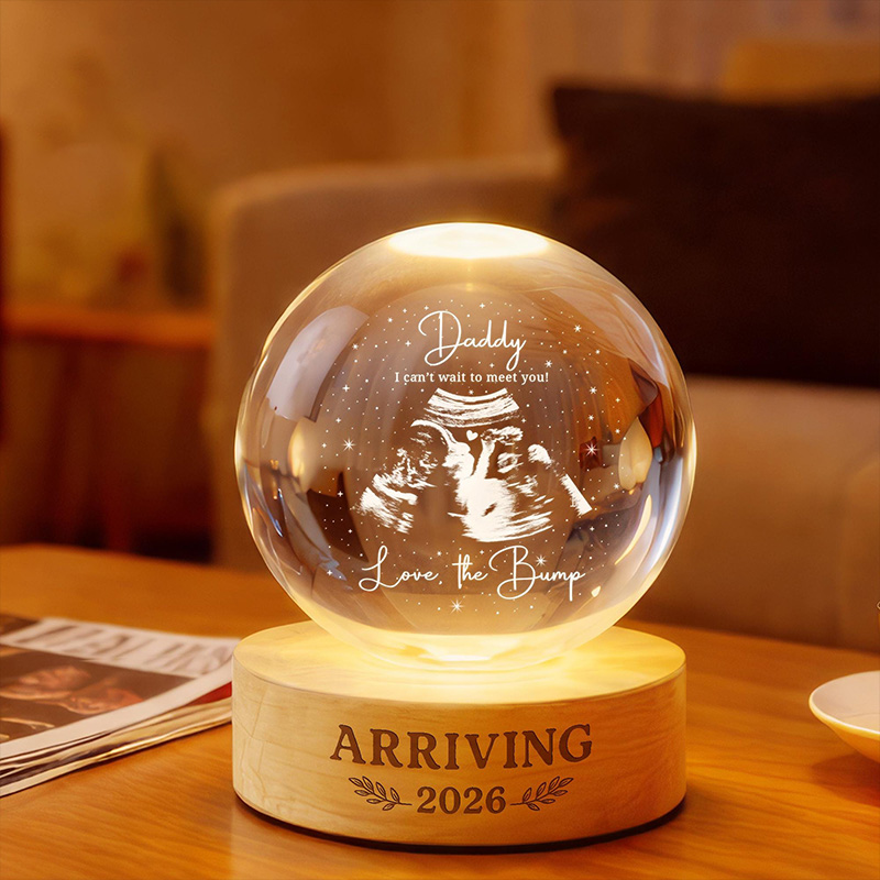 Personalized Daddy Reveal Ultrasound Ball Night Light Pregnancy Reveal New Dad Gift First Time Dad Gift Daddy To Be Gift for Him