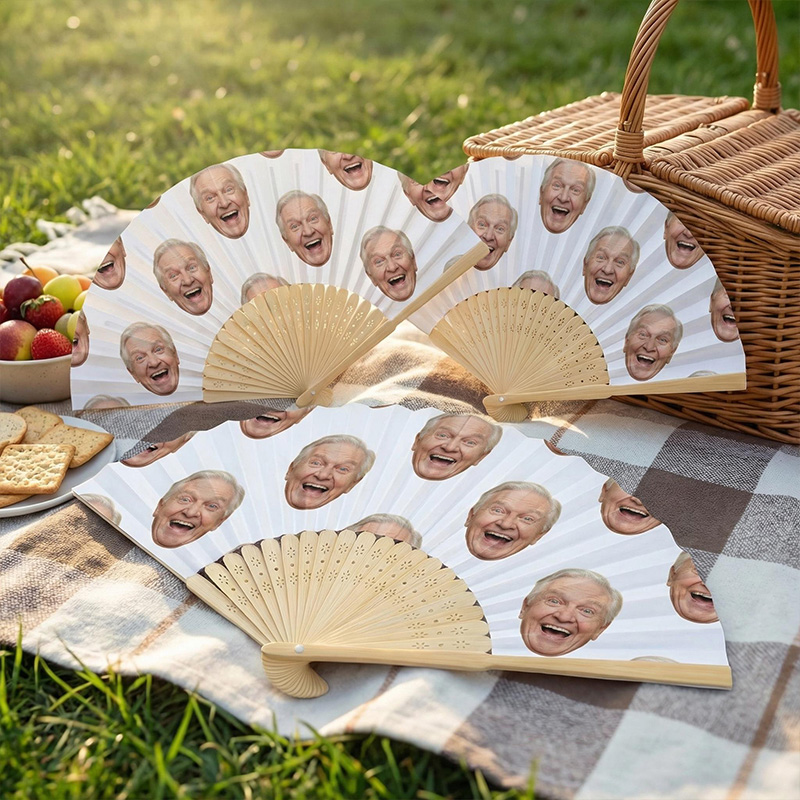 Personalized Photo Face Folding Paper Fans Custom Face Hand Fans  Funny Party Favors for Wedding Bachelorette Couple Gift Newlywed