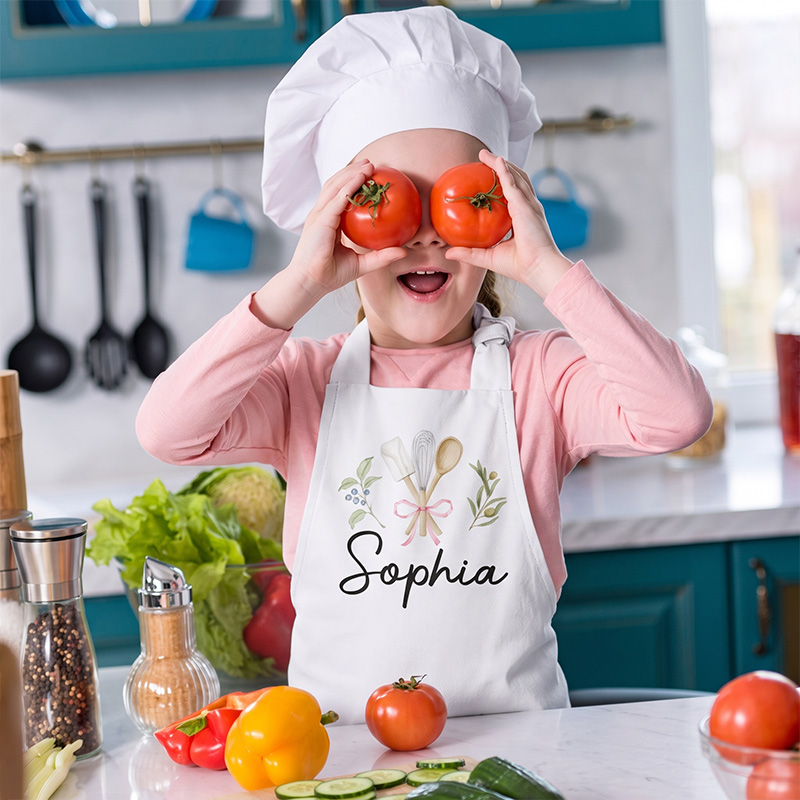 Personalized Mom & Kids Apron Custom Matching Aprons with Pockets Matching Apron Set Mommy and Me Gift 