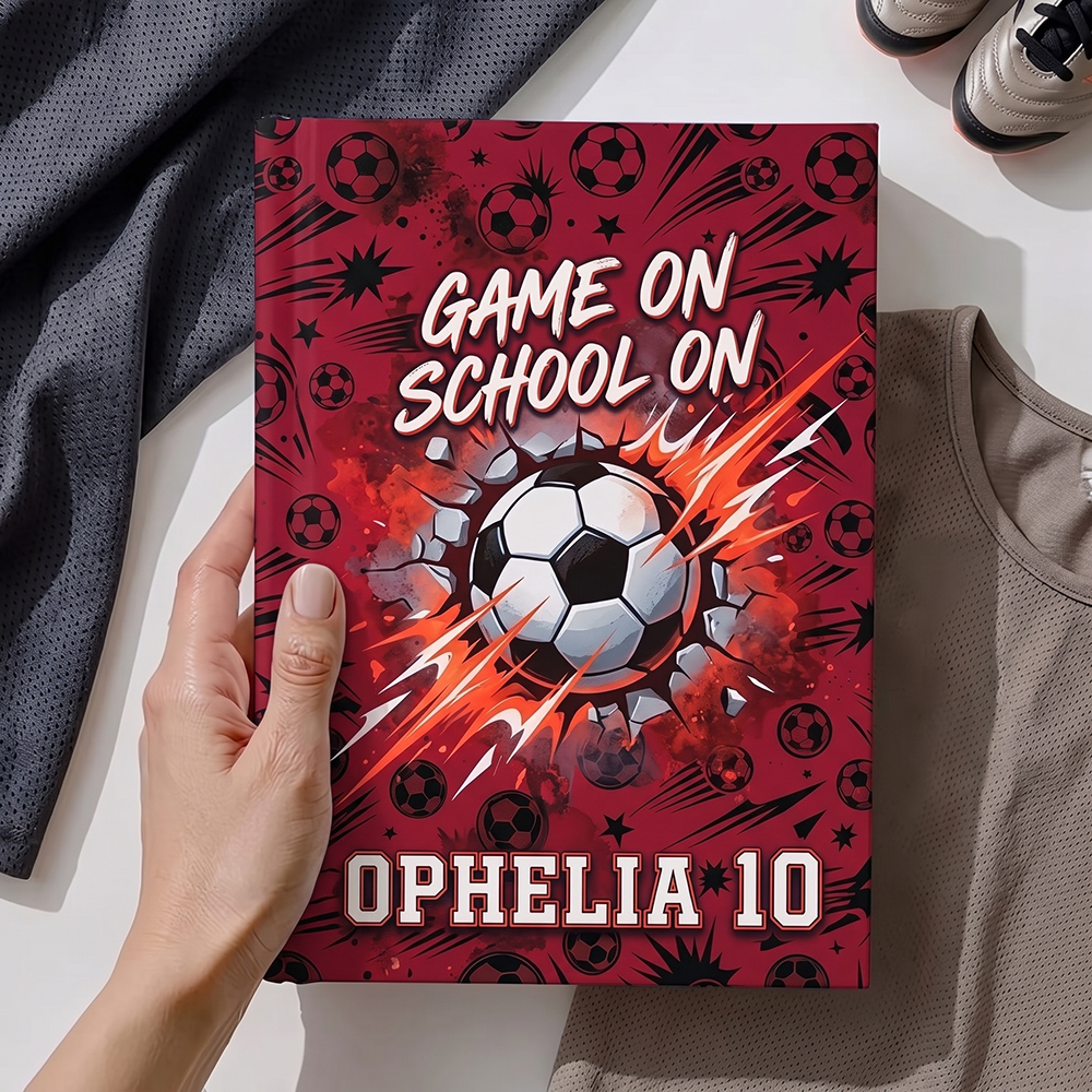 Personalized Soccer Notebook Game On School On Custom Name and Number Back to School Gift for Kids