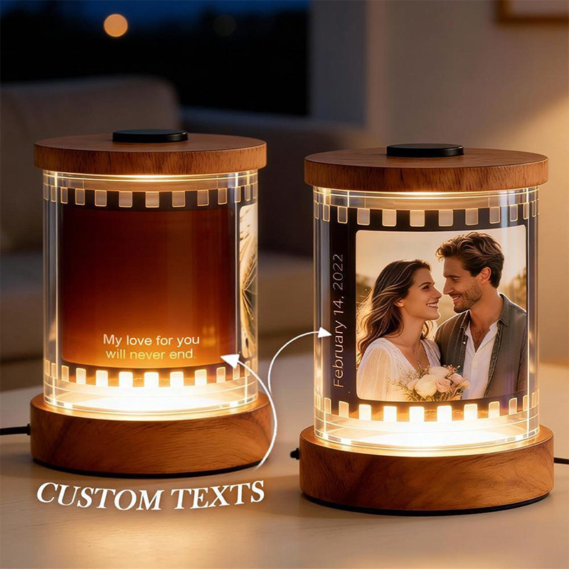 Personalized Film Reel Night Light Engraved Base Custom Valentine’s Day Gift for Him Her Couple Gift Unique Wedding Anniversary Keepsake
