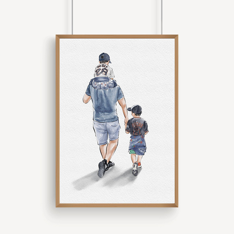 Personalized Hand-Drawn Painting from photo Custom Watercolor Family Portrait from photo Mother Father Gift from Daugther