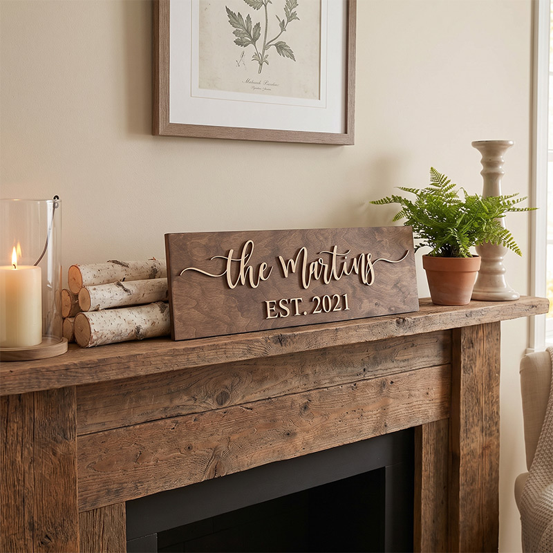 Personalized Family Name Wood Sign Custom Established Year Family Gift Housewarming Gift New Home Gift