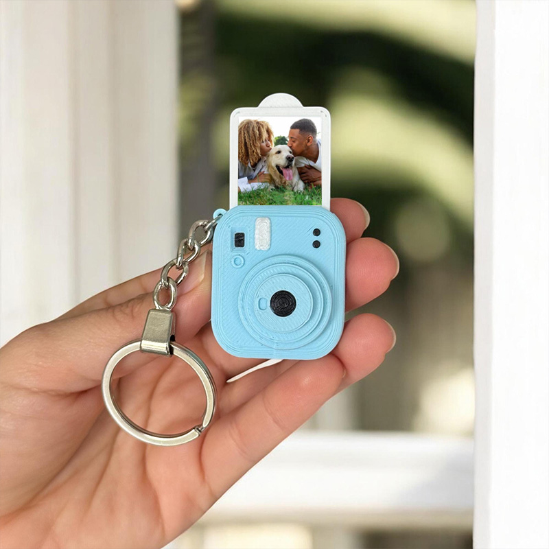 Personalized Mini Camera Keychain Gift for Husband Wife Custom Photo Insert Couple Gift Photo Gift
