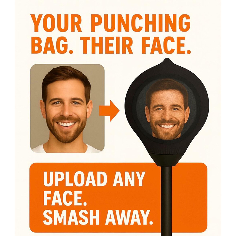 Personalized His Face Photo Punching Bag Upload Any Photo or Face Funny Personalized Gift, Ships Fast Wife Gift from Husband Gift for Her