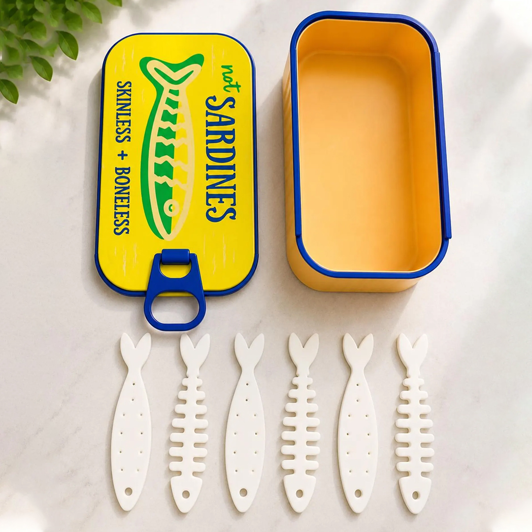 3D Printed Sardine "Tin like" Jewelry Case Fishbone Earring Holder Portable Organizer