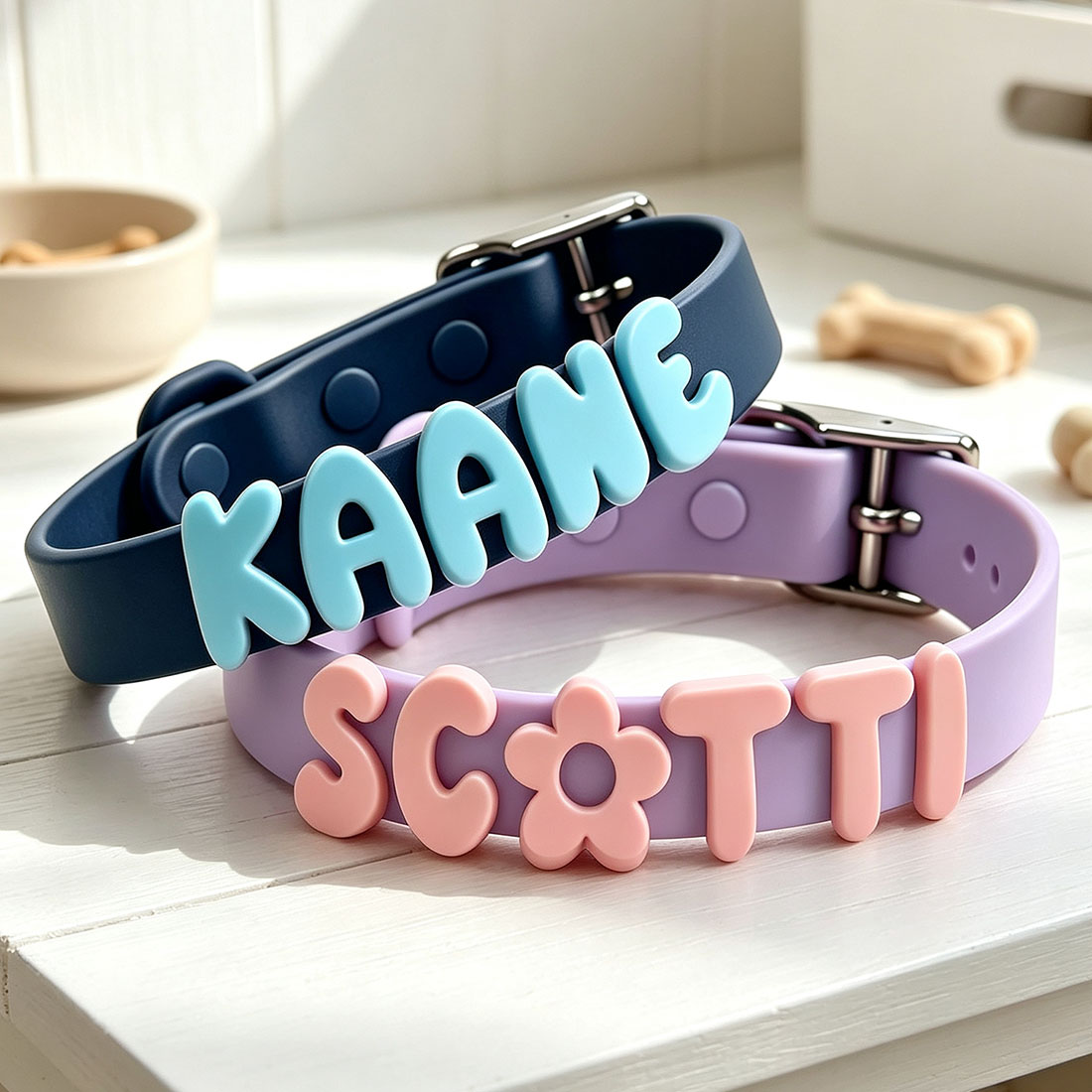 Personalized Silicone Dog Collar with Name astel Puppy Pet Collar Silicone Cat Collar Gift for New Pet Gift for Pet Lover Pet Necklace