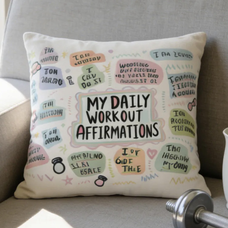 Personalized Couple Throw Pillow Workout Cushion Gym Motivation Gift Fitness Enthusiast Gift for Gym Lover