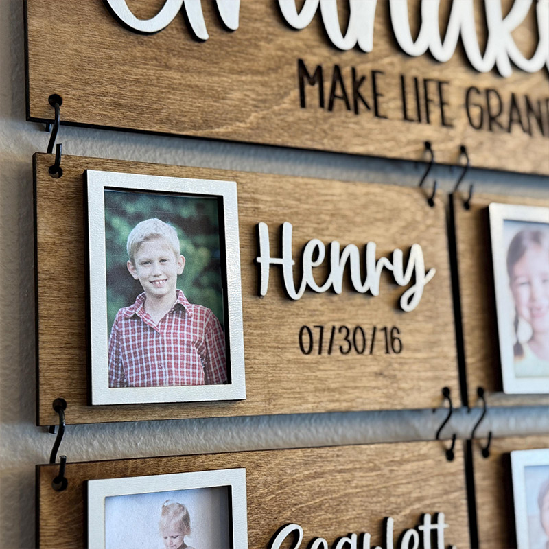 Personalized Grandparents Gift Grandkids Picture Frames Grandkids Make Life Grand Mothers Day Gift for Grandma Fathers Day Gift for Grandpa Wall Decor