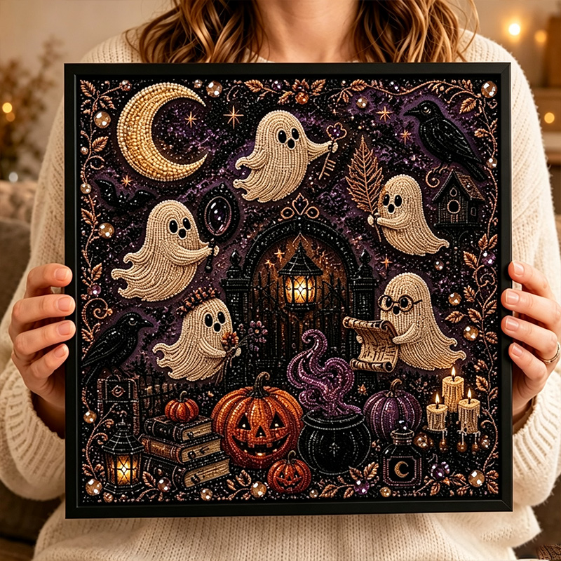 Personalized DIY Bead Halloween Wreath Diamond Painting Wall Art Material Kit Best Friend Gift