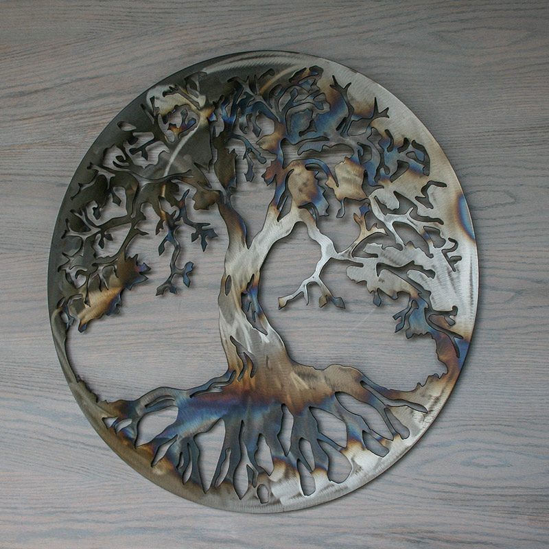 Tree of Life Metal Wall Art Wall Decor Family Metal Tree Round Tree Sign Cut Out Metal Wall Sign Wall Hanging Interior Family Gift Houswarming Gift